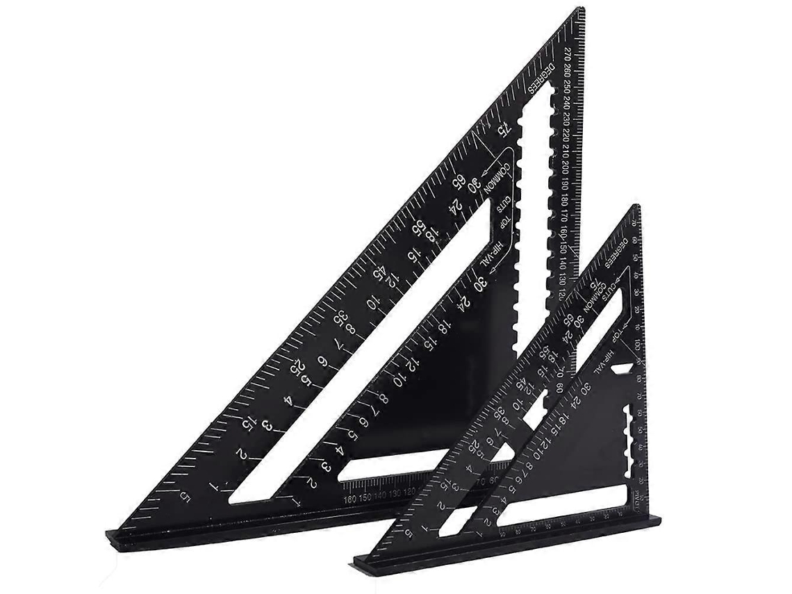 Regla Triangular De Carpintero 18cm Y 30cm, Medida Métrica, Ángulos 45-90 Grados, Aluminio Resistente, Herramientas De Construcción