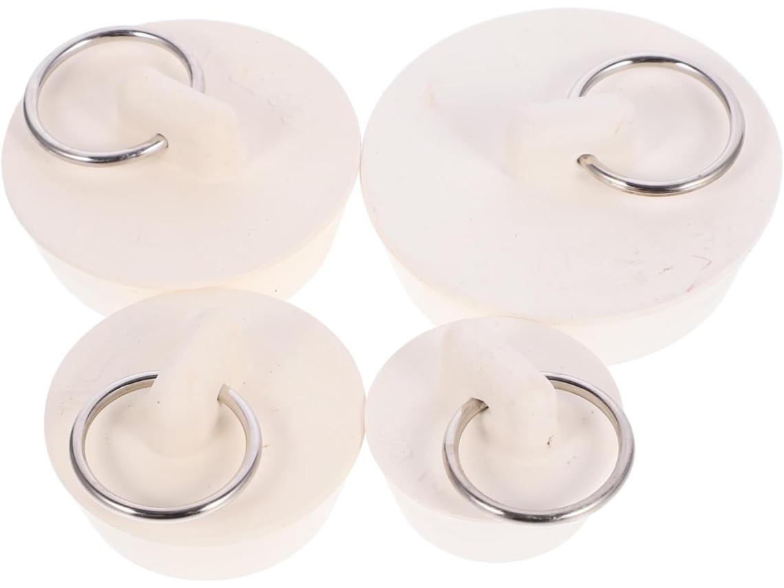 Juego de 4 tapones de goma para desagües de fregadero para una prevención eficaz de obstrucciones, ideales para baños y Slowmoose