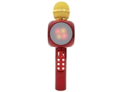 Micrófono Bluetooth con altavoz, karaoke portátil, luces LED, 3 capas de filtrado, conexión inalámbrica de 10 m, rojo, Uuzeit Shop