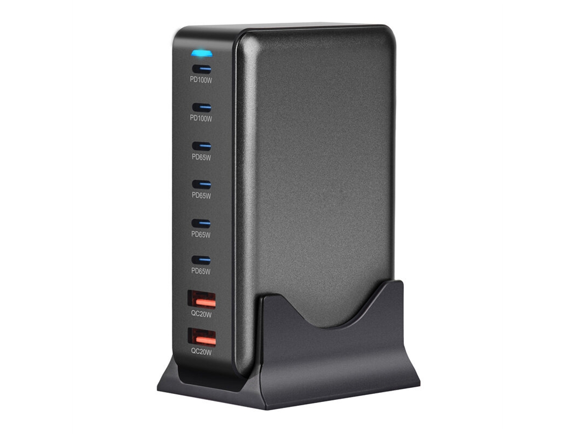 Gan Tech Cargador Bakeey Ymx-500w De 500 W Con 8 Puertos Usb Pd, 2 Usb-a 6 Usb-c Pd Qc, Estación De Carga Rápida De Escritorio