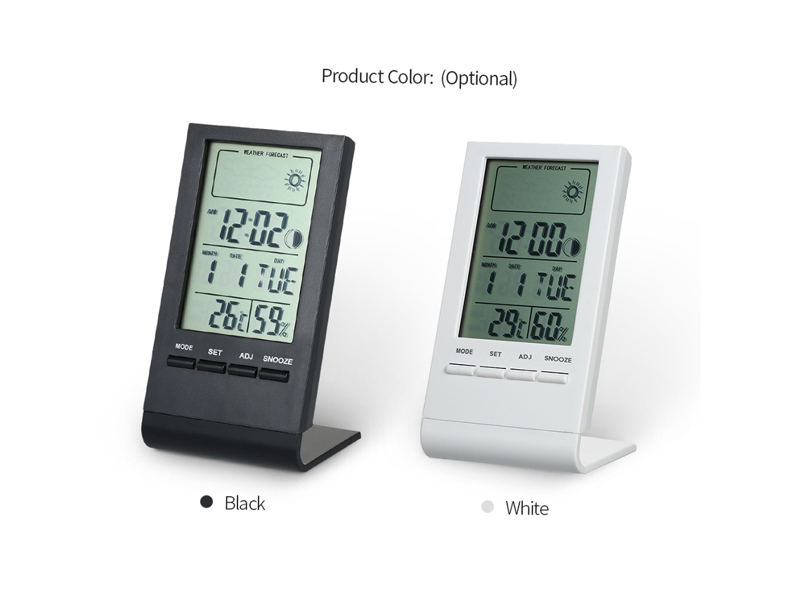 Mini Termómetro Higrómetro Digital De Interior Con Pantalla Lcd, Pronóstico Del Tiempo Y Alarma.