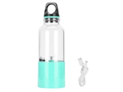 Exprimidor eléctrico portátil de vaso con 2 cuchillas, 2600 mAh, recargable por USB, para viajes y hogar (azul, 500 ml)