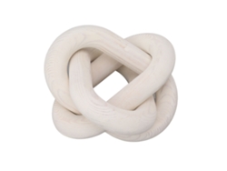 Cadena decorativa de madera tipo Baok con 3 eslabones para sala de estar, cafetería, estilo rústico blanco.