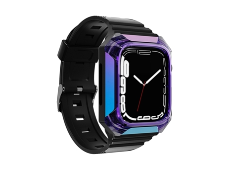 Correa de reloj de TPU integrada con funda protectora para Apple Watch 8 de 41 mm (púrpura)