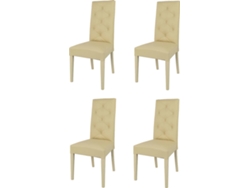 Conjunto de 4 Cadeiras T M C S Chantal (Bege - 99x46x55 cm - Madeira)