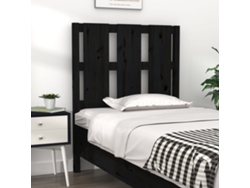 Cabecero De Cama Madera Maciza De Pino Negro 80,5x4x100 Cm