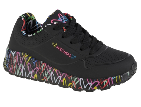 Zapatillas Niña SKECHERS (39,5 - Cuero Sintético - Negro)