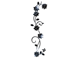 Adhesivo de pared floral rosa con diseño de enredaderas para espejos (hazlo tú mismo)