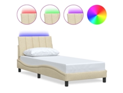 Estructura De Cama VIDAXL Crema Tela (90 x 200 cm)