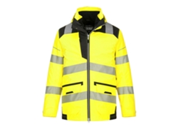 Chaqueta transpirable 5 en 1 de alta visibilidad Portwest Pw3 / Naranja y negro / L