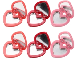 Ciieeo Juego De 8 Cajas De Plástico Con Forma De Corazón Para Guardar Cosméticos, Con Espejo Y Dispensador.