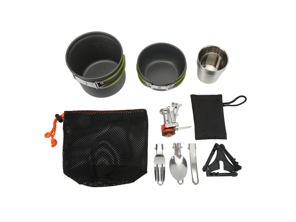 Set De Cocina De Camping Portátil Multifuncional Estufa De Picnic Olla Cuchara Tenedor Plegable