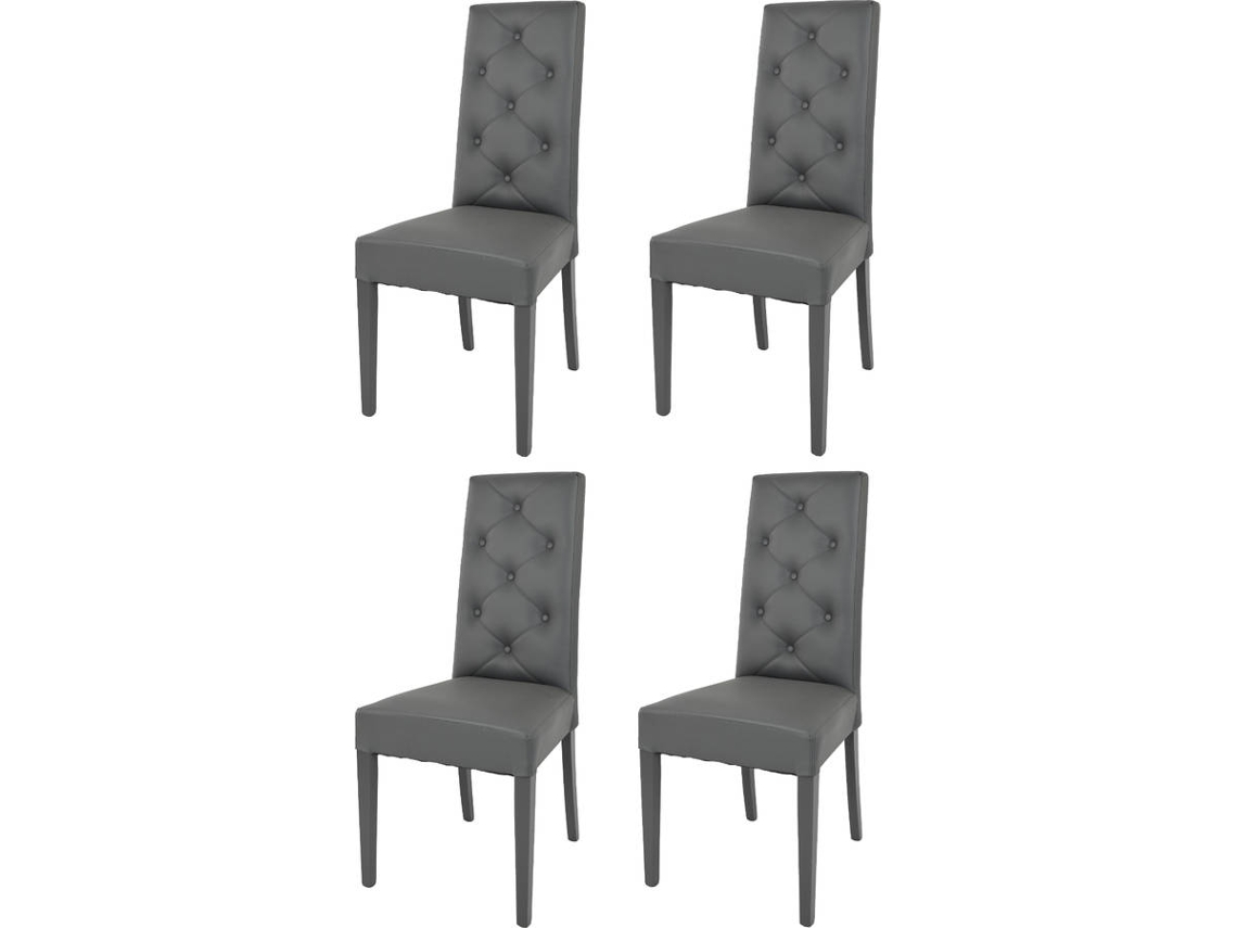 Conjunto de 4 Cadeiras T M C S Chantal (Cinzento Escuro - 99x46x55 cm - Madeira)