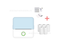Impresora Térmica Portátil Con 5 Rollos De Papel Para Imprimir Diarios, Fotografías, Notas, Memorandos Azul SIURN