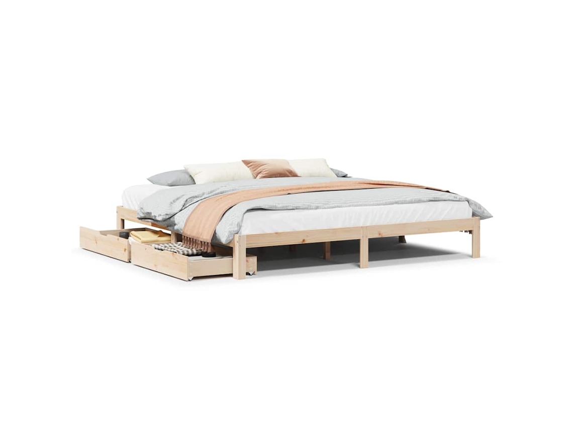 Maison Exclusive - Estructura De Cama Con Cajones Madera Maciza De Pino 180x200 Cm