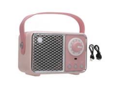 Altavoz Bluetooth 5.1 Rosa, Pequeño, Portátil Y Recargable Por Usb, De Estilo Retro, Ideal Para La Cocina, El Dormitorio, La Oficina Y Exteriores.