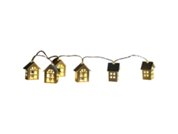 Luces Navideñas 2m, 10 LEDs en Casa de Madera, USB/Batería (no incluida) NEVEANCE