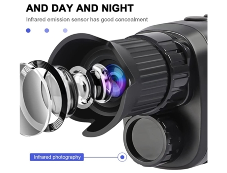 Gafas de visión nocturna para adultos Gafas de visión nocturna infrarroja R7 1080P Full Hd Guardar fotos y videos para caza Viajes negro