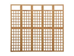 Biombo Divisor | Biombo Separador | Separador De Ambientes/enrejado De 5 Paneles Madera Maciza Abeto 201,5x180 Cm