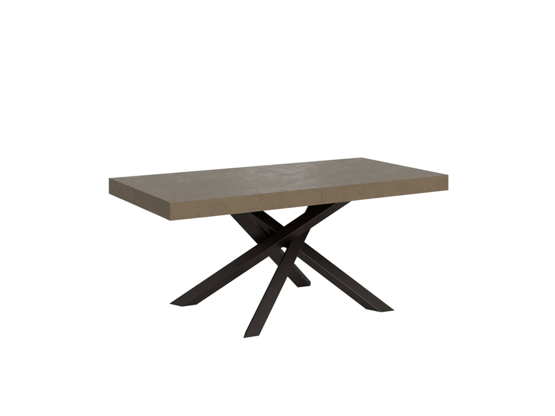 Mesa extensible Volantis gris paloma 200/304x90 cm con patas antracita Itamoby