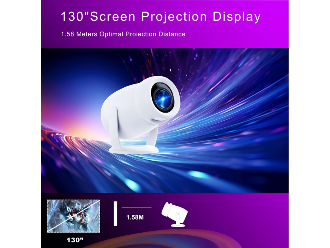 Proyector Portátil, Android 13, Wi-fi 6, Bluetooth 5.0, Hd 720p, Proyector Inteligente, Estándar Europeo.