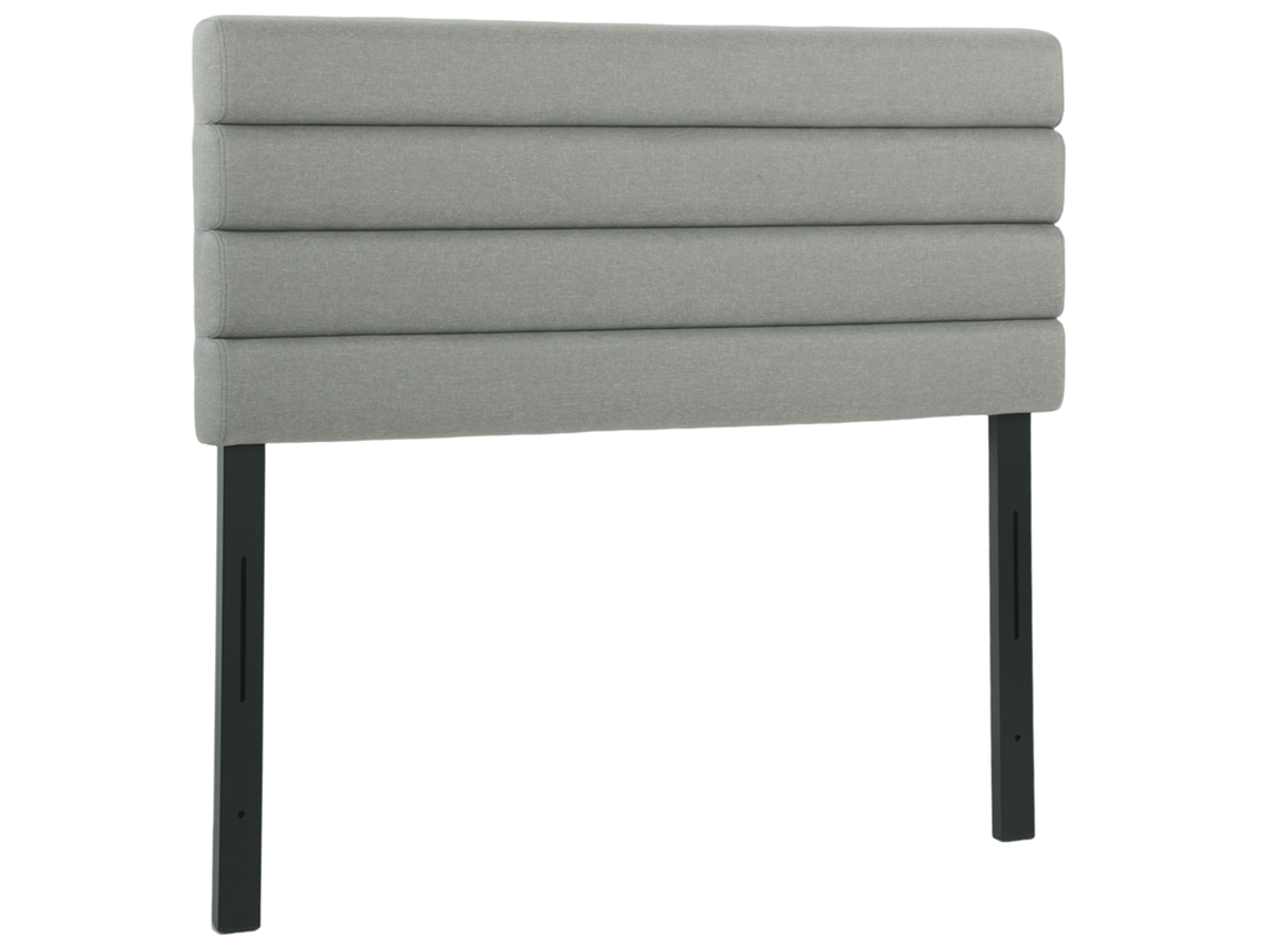 Cabecero De Cama 140 Cm Tapizado En Lino Altura Ajustable De 3 Niveles 106/116/126 Cm Montado A La Pared Gris