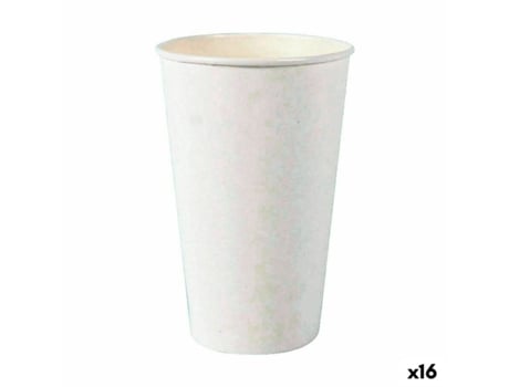 Set de Vasos ALGON Desechables Cartón Blanco 6 Piezas 450 ml (16 Unidades)