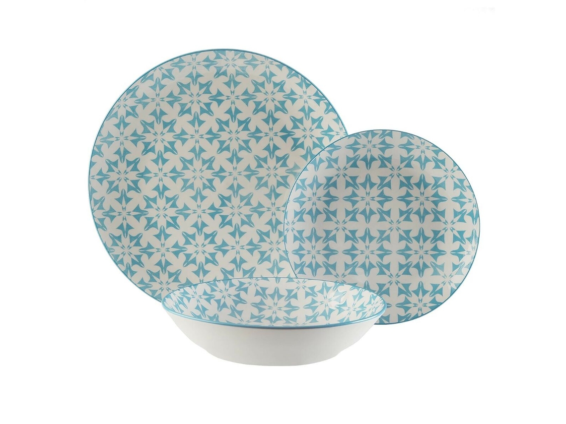Set de Vajilla Versa Herald Azul Porcelana 18 Piezas
