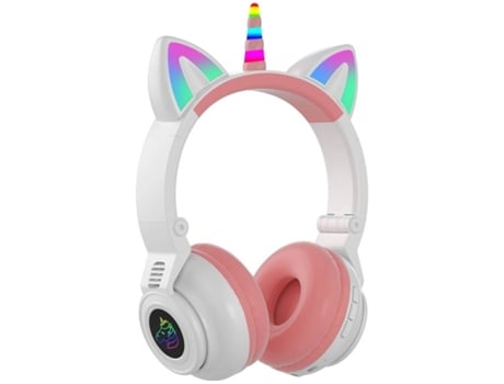 Auriculares Bluetooth ENKERS Niños Inalámbrico/Alámbrico con Luces Led Niños Sobre Oreja con Micrófono