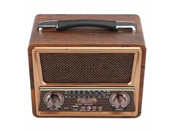 Radio portátil de madera con banda FM/AM/SW ajustable, altavoz Bluetooth, 110/220 V, recargable | Ushion