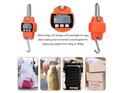Balanza Electrónica Portátil Con Pantalla Lcd, Capacidad De 2 A 300 Kg, Con Gancho De Acero Inoxidable.