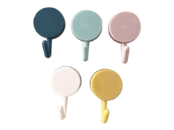 5 ganchos de pared redondos resistentes, fiables, versátiles, elegantes y adhesivos para cocina, dormitorio, baño y oficina.