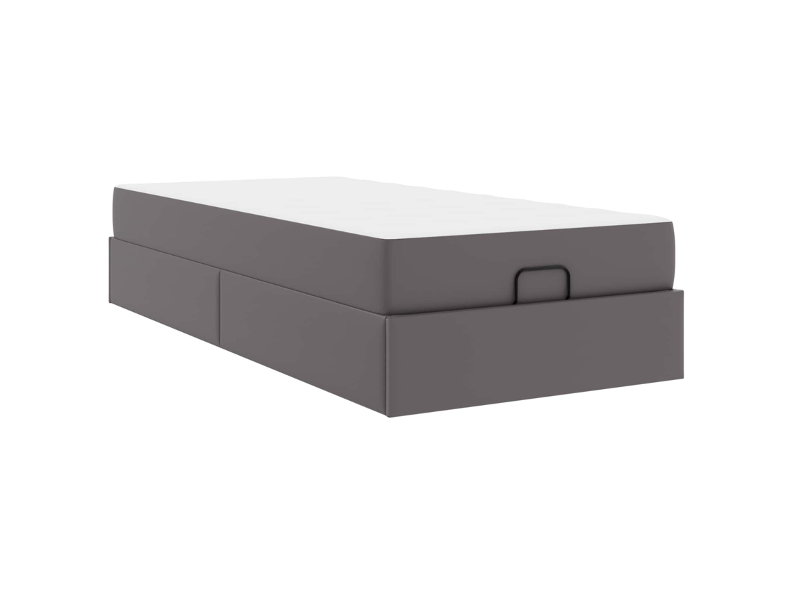 Maison Exclusive - Estructura De Cama Con Colchón Con Colchón 2 Pcs Gris Pvc