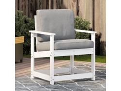 Silla De Jardín | Silla De Exterior | Sillon Jardín Madera Maciza De Pino Blanco 62x56x77 Cm Wsd16344