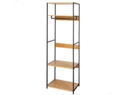 MAX HOME Armario abierto madera y acero 3 estantes 60x40x175 cm