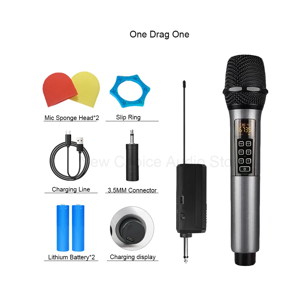 Micrófono Inalámbrico Multifuncional De Doble Canal Uhf