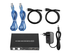 Conmutador Kvm 2 Puertos Hdmi 2x1 Conmutador 4k30hz Convertidor De Vídeo Adaptador Conmutador/divisor Hdmi