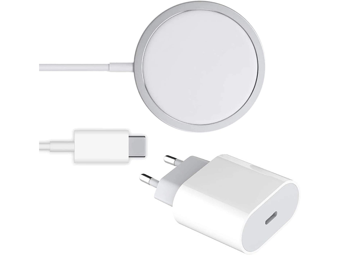 Cargador iPhone 15W Magsafe Blanco + Base