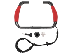 Soporte De Bandeja Para Equipo De Buceo Submarino Con Agarre Antideslizante Y 2 Cold Shoe Para Cámara De Acción Insta360 Red