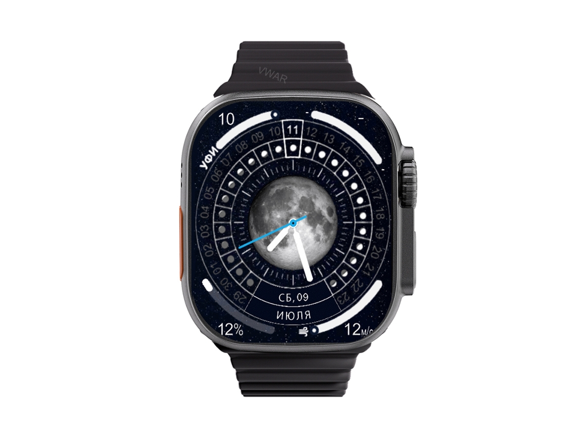 Smartwatch Negro Zd8 Ultra Max Série 8 Brújula 49 Mm Aleación de titanio Bluetooth Llamadas Nfc Ecg IP68 Impermeable A13