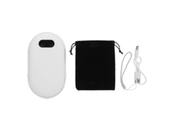 Calentador De Manos Eléctrico 2 En 1, Batería Externa Recargable Por Usb Con Pantalla Lcd Blanca Para Pesca, Acampada Y Senderismo.