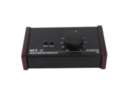 Controlador de monitor passivo com interface XLR e 3.5mm, controle de volume, mudo, estéreo