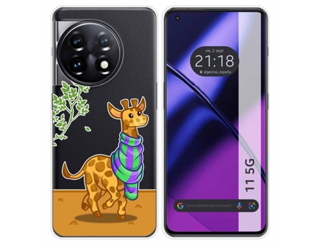 Funda Silicona Transparente para Oneplus 11 5G diseño Jirafa Dibujos