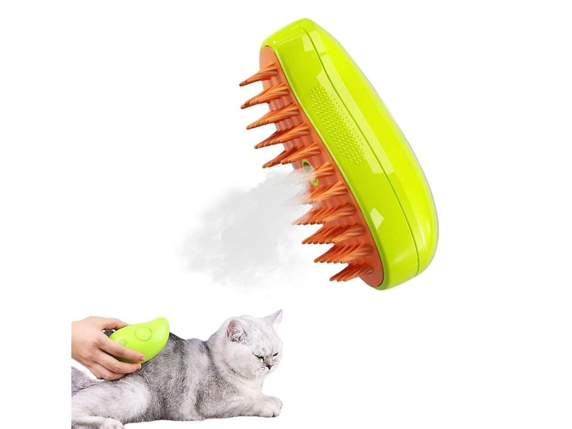 Cepillo de vapor 3 en 1 de acción rápida para gatos, autolimpiable, suave, ideal para el baño y la higiene.