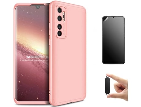 Kit Carcasa, Protector y Soporte Xiaomi Mi Note 10 Lite Ultimatte Slim Armor 360º Rosa
