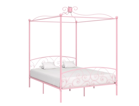 MAISON EXCLUSIVE Estructura de cama con dosel 180x200 cm metal rosa