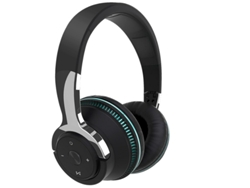 Auriculares Bluetooth de diadema con iluminación LED, plegables, compatibles con micrófono, H2 negros