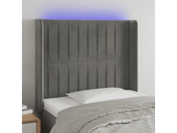 Cabecero Con Led De Terciopelo Gris Claro 83x16x118/128 Cm