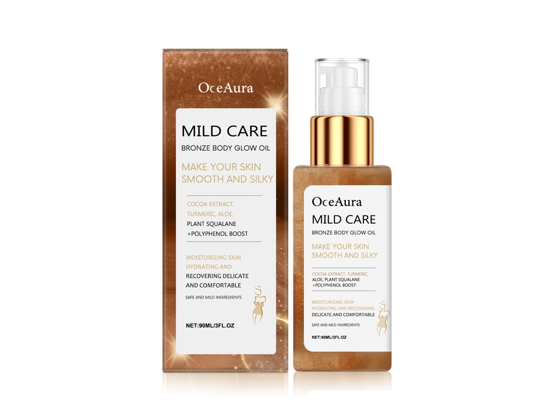 Aceite corporal bronceador de brillo intenso