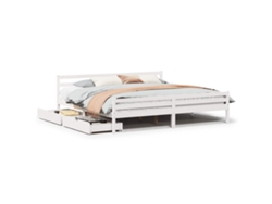 Maison Exclusive - Estructura De Cama Sin Colchón Madera Maciza Blanca 200x200 Cm